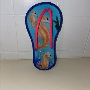 Seahorse Flip-Flop Wall Art - Blue and Pink